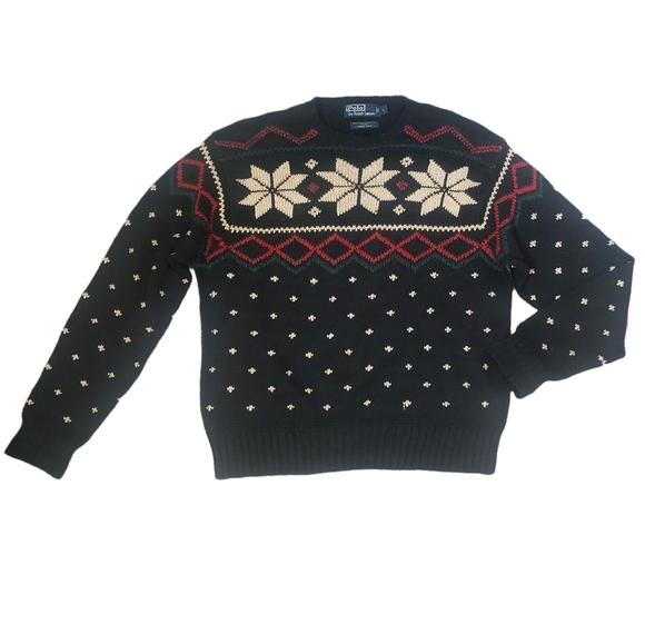 Vintage Polo by Ralph Lauren Hand-Knit Fair Isle Silk Linen Cotton Sweater - Picture 10 of 10